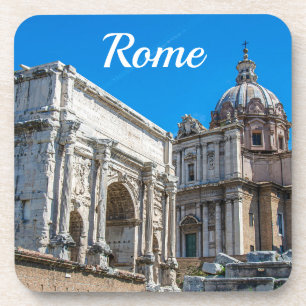 Roman Forum ruins in Rome, Italy Coaster
