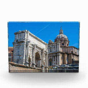 Roman Forum ruins in Rome, Italy Photo Block