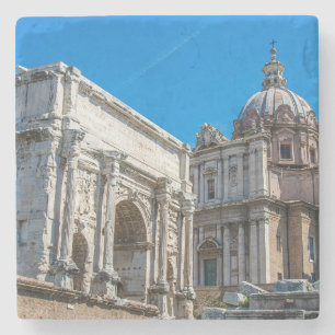 Roman Forum ruins in Rome, Italy Stone Coaster