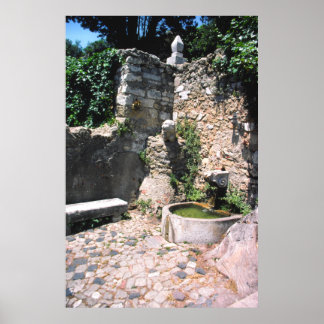 Roman fountain, Castello St. George, Alfama, Portu Poster