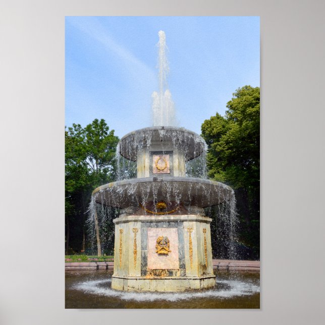Roman Fountain, Peterhof, Russia Poster (Front)