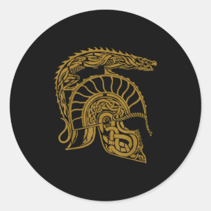 Roman Gladiator Helmet Legionnaire Warrior Arena A Classic Round Sticker