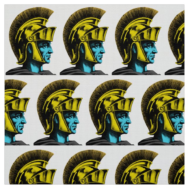 Roman Gladiator Pop Art Portrait Fabric (Swatch)