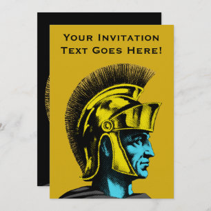 Roman Gladiator Pop Art Portrait Invitation