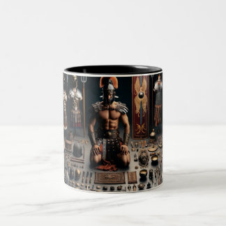 Roman Gladiator Valor Two-Tone Coffee Mug