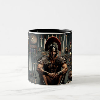 Roman Gladiator Valor Two-Tone Coffee Mug