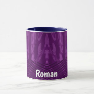 ROMAN ~ GLOSSY 3D Glossy Purple Blue Mug
