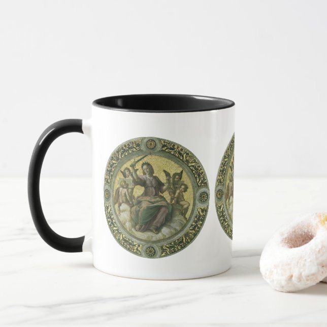 Roman Goddess Justice with Angels by Raphael Mug (With Donut)