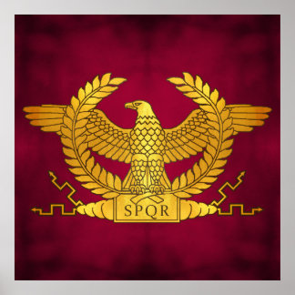 Roman Golden Eagle on Purple Poster