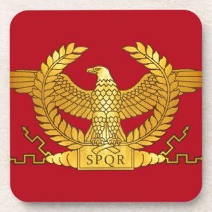Roman Golden Eagle on Red Coaster