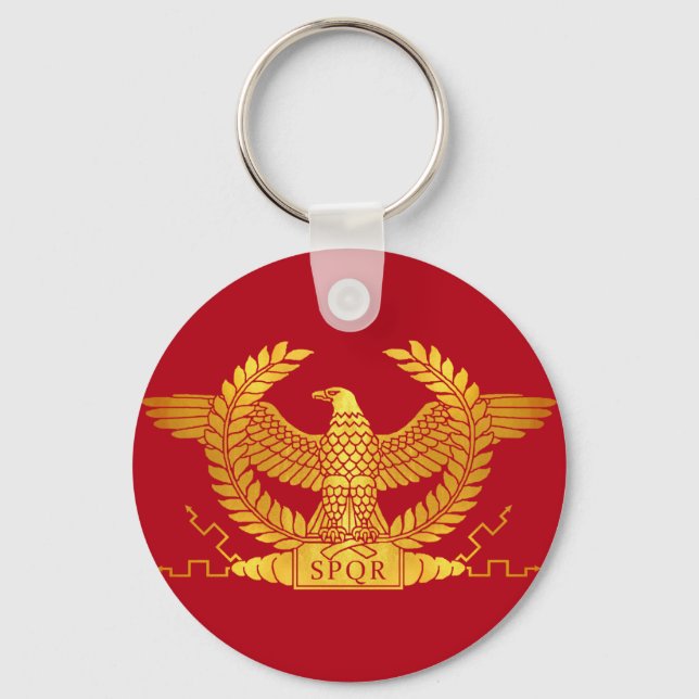Roman Golden Eagle on Red Key Ring (Front)