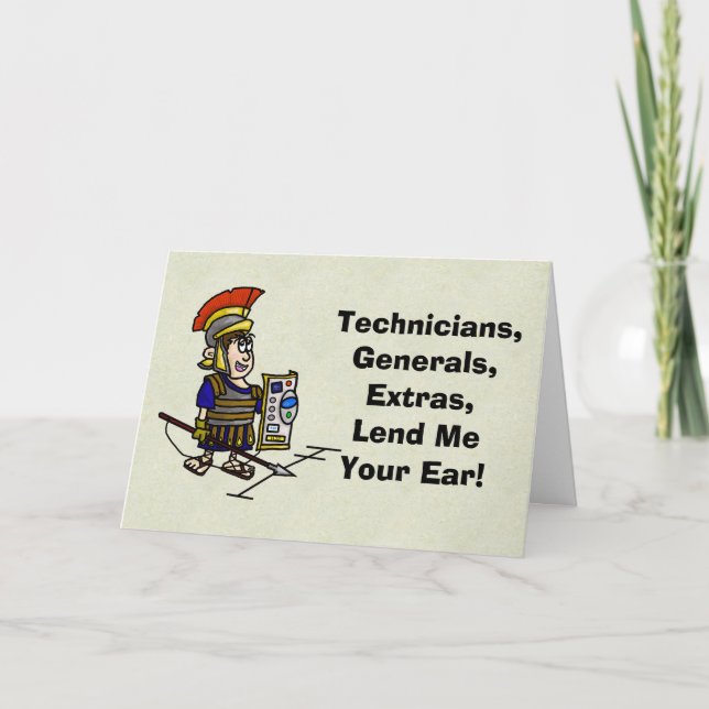 Roman Ham Radio Soldier Birthday Card (Front)