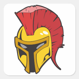 Roman Helmet Square Sticker