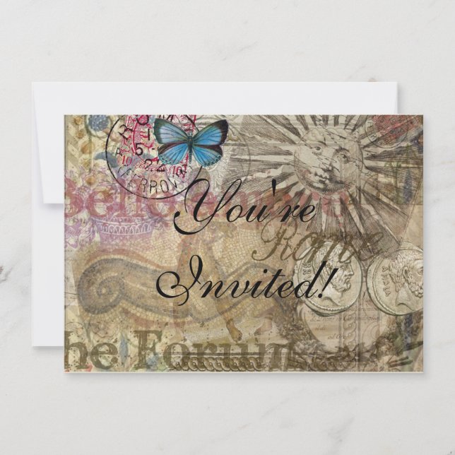 Roman History Italy Travel Vacation Holiday City Invitation (Front)