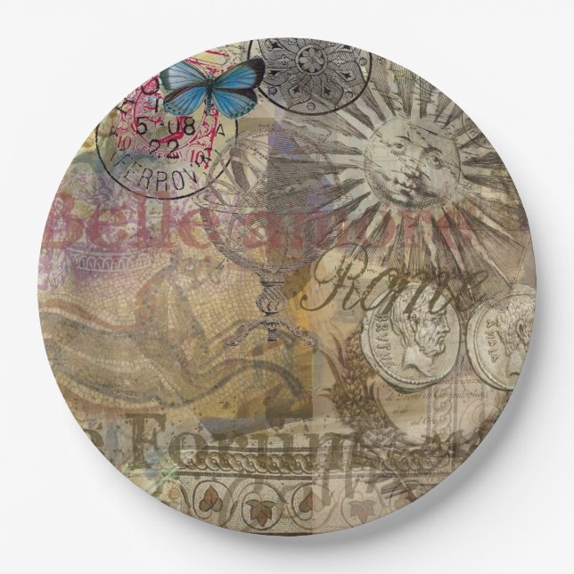 Roman History Italy Travel Vacation Holiday City Paper Plate (Front)
