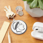 Roman Imperial Coin Silhouette Keychain - Ancient<br><div class="desc">Carry a piece of classical grandeur in your pocket with this Roman Imperial silhouette keychain. Inspired by the timeless aesthetic of ancient coinage, this accessory features a crisp black-and-white profile of a laurel-crowned figure, symbolizing victory, leadership, and the stoic wisdom of a bygone era. The minimalist line art captures a...</div>