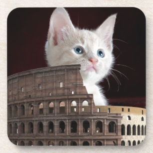 roman kitty coaster