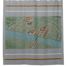 Roman Map of London Shower Curtain