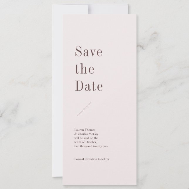 Roman Modern Save the Date Invitation (Front)