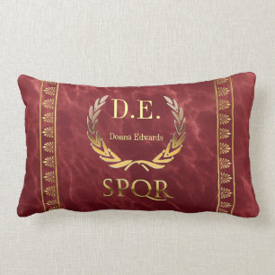 Roman Monogram Lumbar Cushion