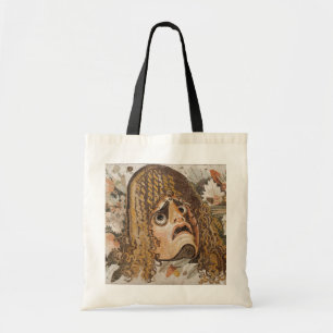 Roman mosaic, with mask, leaves and fruit tote bag