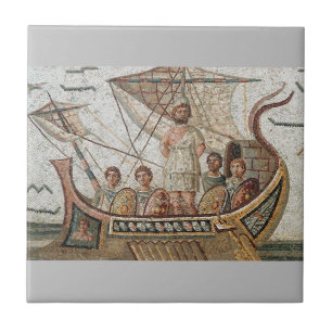 Roman Mosaics Ceramic Tile, Small (4.25" x 4.25") Ceramic Tile