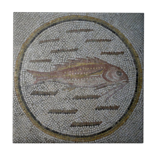 Roman Mosaics Ceramic Tile, Small (4.25" x 4.25") Tile (Front)