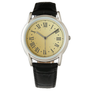 Roman Numbers Black Teal Men's Watch