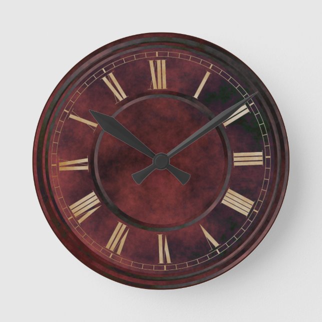 Roman Numbers Red Slab  Large Clock (Front)