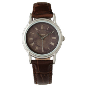 Roman Numbers Rusty Brown Watch