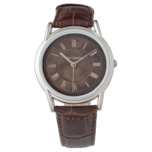 Roman Numbers Rusty Brown  Watch