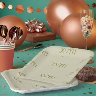 Roman Numeral 18th Birthday Paper Plate