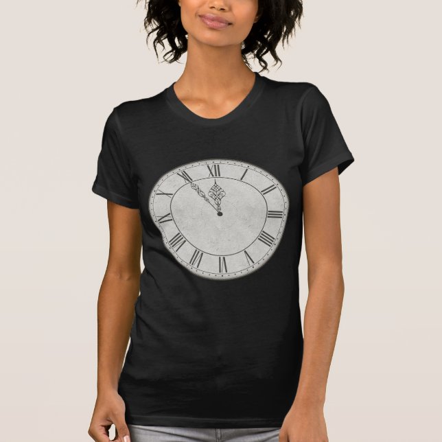 Roman Numeral Clock Face B&W T-Shirt (Front)