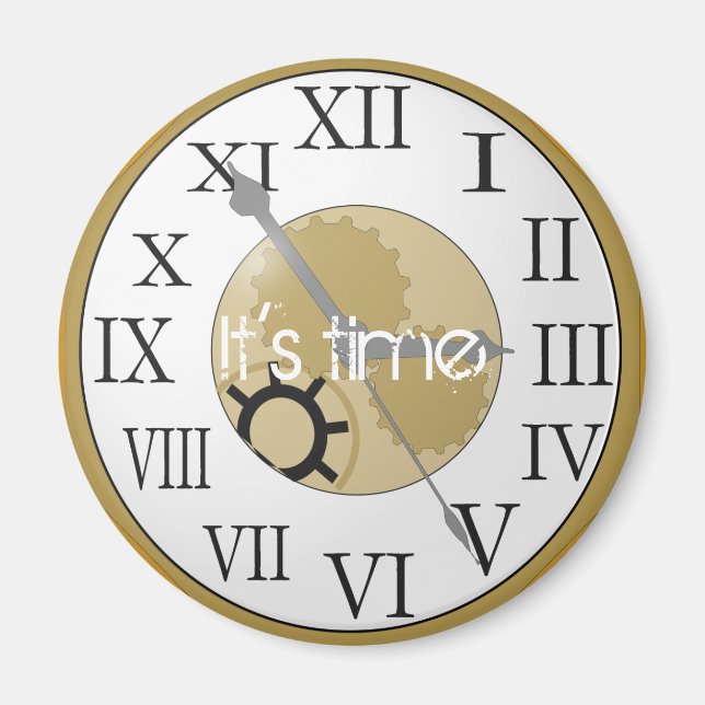 Roman Numeral Clock Magnet (Front)