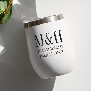 Roman Numeral Date, Initials, City Wedding Favour