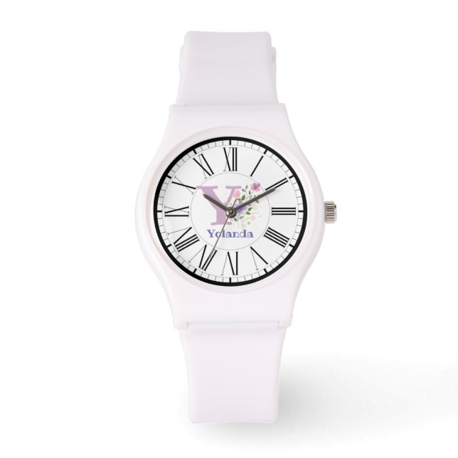 Roman Numeral Design with Initial and Name Watch (Front)