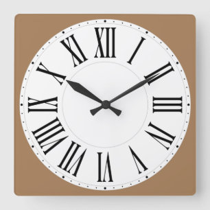Roman Numeral Square Wall Clock