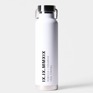 Roman Numerals Anniversary Special Date Modern Water Bottle