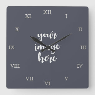 Roman Numerals Create Your Own Blank Template Square Wall Clock