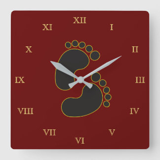 Roman Numerals Feet Create Your Own Template Square Wall Clock