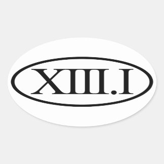Roman Numerals Half Marathon 13.1 Oval Sticker