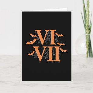 Roman Numerals Vi Vii 67 Meme Gen Alpha Halloween  Card