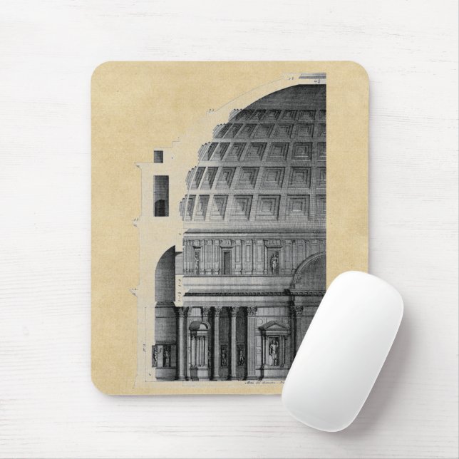 Roman Pantheon Classical Architecture Mouse Pad (With Mouse)