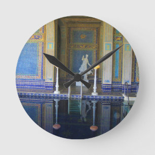 Roman Pool at Hearst Castle, California Round Clock