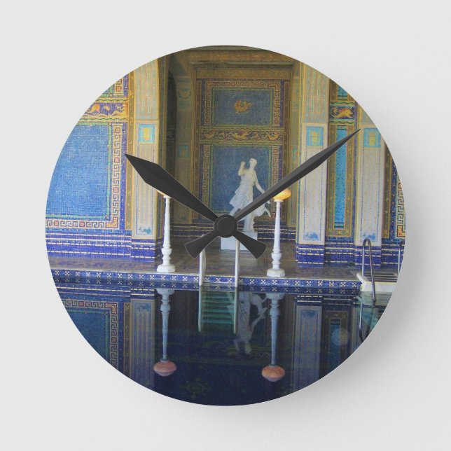 Roman Pool at Hearst Castle, California Round Clock (Front)