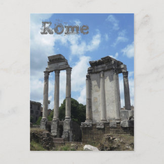 Roman Ruins Ancient Columns Rome Italy Monument Postcard