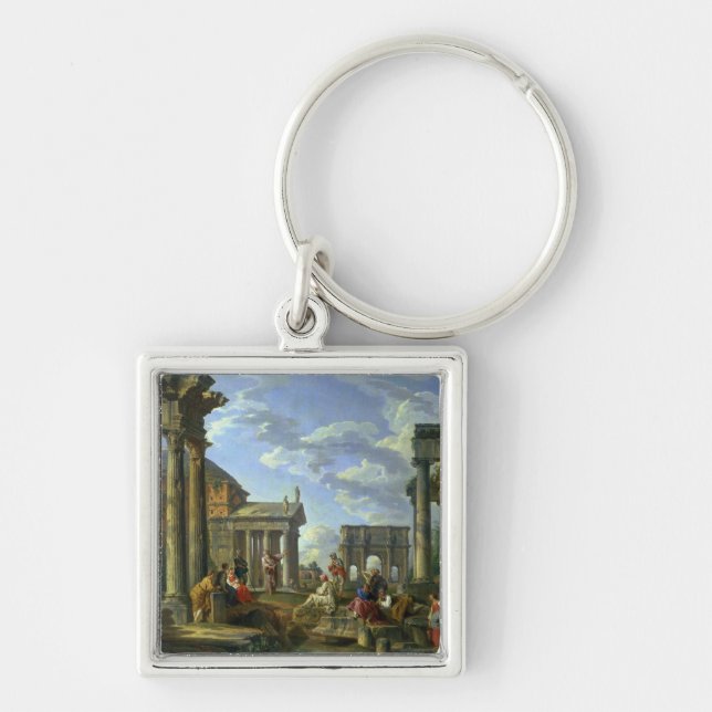 Roman Ruins with a Prophet, 1751 Key Ring (Front)
