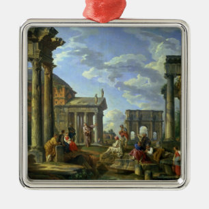 Roman Ruins with a Prophet, 1751 Metal Ornament