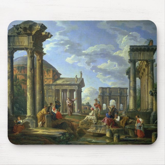 Roman Ruins with a Prophet, 1751 Mouse Pad (Front)