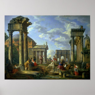 Roman Ruins with a Prophet, 1751 Poster